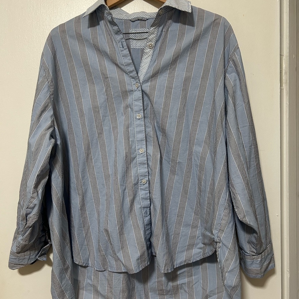 Aerie Blue Striped Button Down Shirt